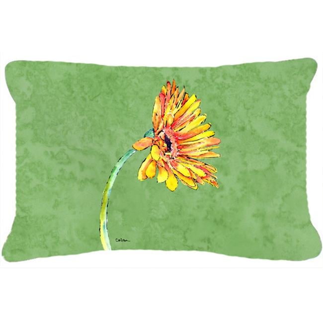 Gerber Daisy Orange Indoor & Outdoor Fabric Decorative Pillow - 12 x 16 In.