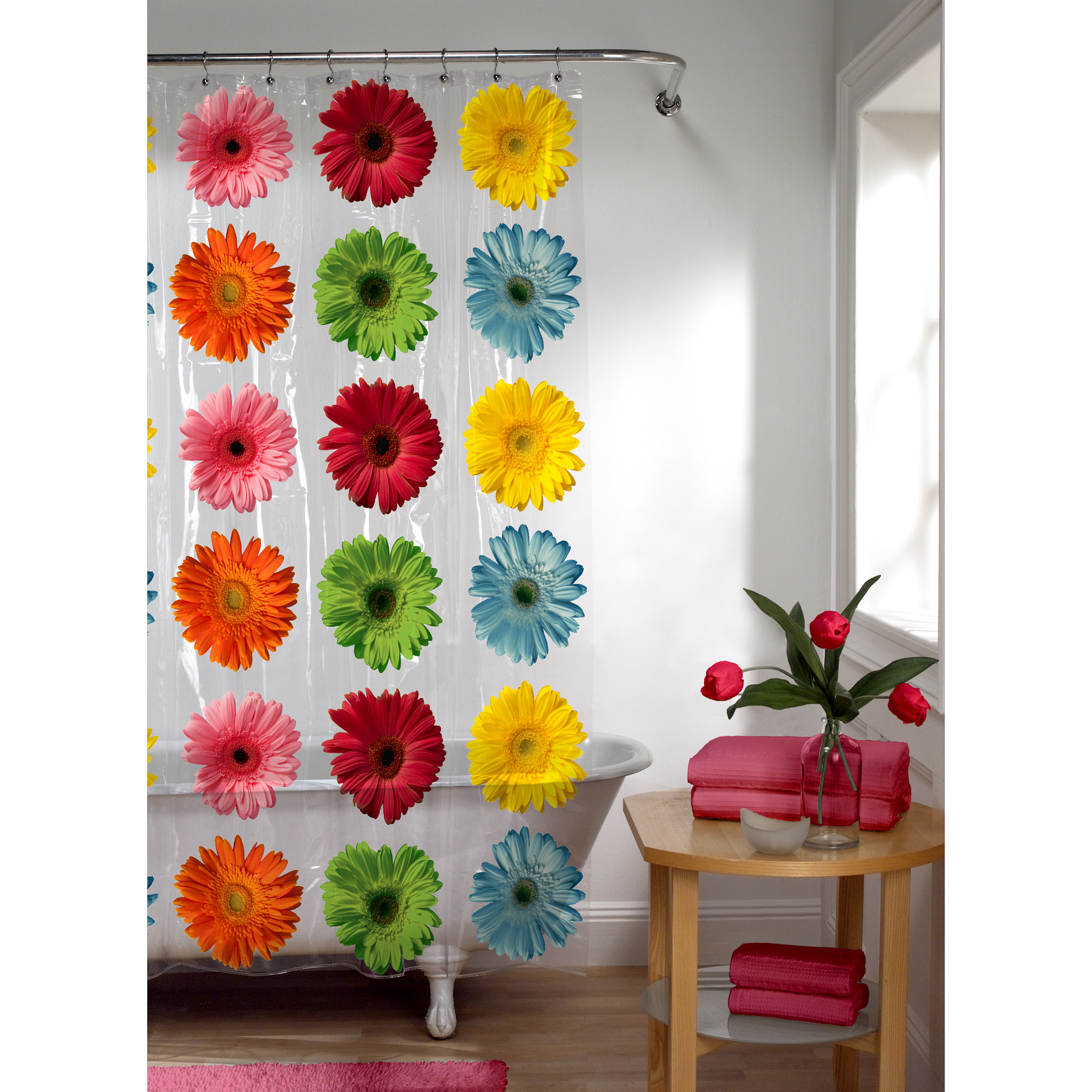 Gerber Daisy PEVA Shower Curtain, Floral - image 1 of 5