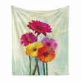 thumbnail image 1 of Gerber Daisy Soft Flannel Fleece Blanket, Posy of Spring Flowers Oil Painting Style Impressionist Still Life Art Theme, Cozy Plush for Indoor and Outdoor Use, 50" x 60", Multicolor, by Ambesonne, 1 of 6