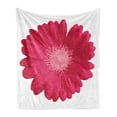thumbnail image 1 of Gerber Daisy Soft Flannel Fleece Throw Blanket, Close up Drawing of Feminine Pinkish Flower Petal, Cozy Plush for Indoor and Outdoor Use, 50" x 60", Dark Pink Hot Pink, by Ambesonne, 1 of 5