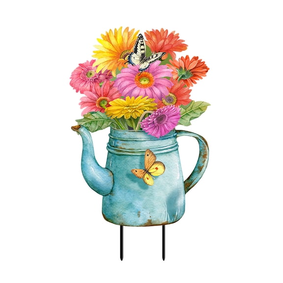 Briarwood Lane Gerber Daisy Watering Can Metal Art