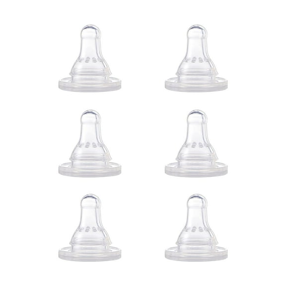 Gerber First Essential Silicone Nipples, Fast Flow, 6 Count (Pack of 1)