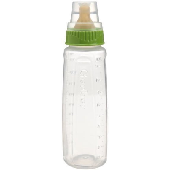 Gerber First Essentials Clearview Bottle in Assorted Colors with Latex Nipple, Colors May Vary