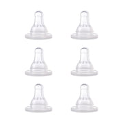 First Essentials by NUK Silicone Baby Bottle Nipples, 6-Pack