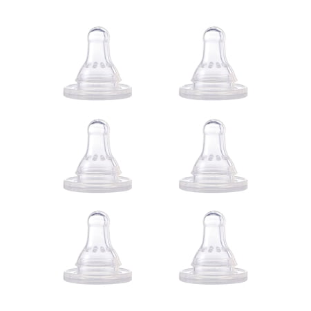 First Essentials by NUK Silicone Baby Bottle Nipples, 6-Pack
