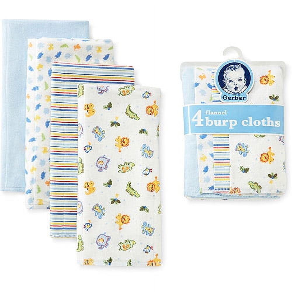 Gerber Flannel Burp Cloth 4pack, Blue