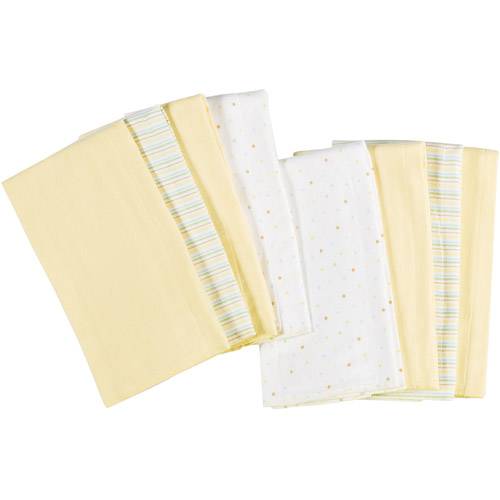 Gerber Flannel Burp Cloth 8pack, Yell