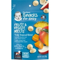 Gerber Fruit & Veggie Melts Truly Tropical Blend Stage 3 Toddler Snack, 1 oz Bag