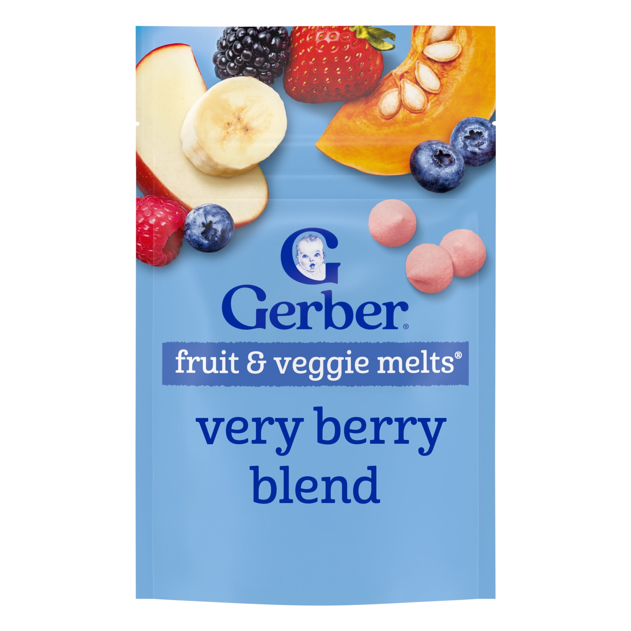 Gerber Snacks for Baby Fruit & Veggie Melts Baby Snack, Very Berry Blend, 1 oz Bag