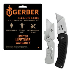 Gerber Gear EAB Lite + Edge Utility Folding Knife Box Cutter Combo Set