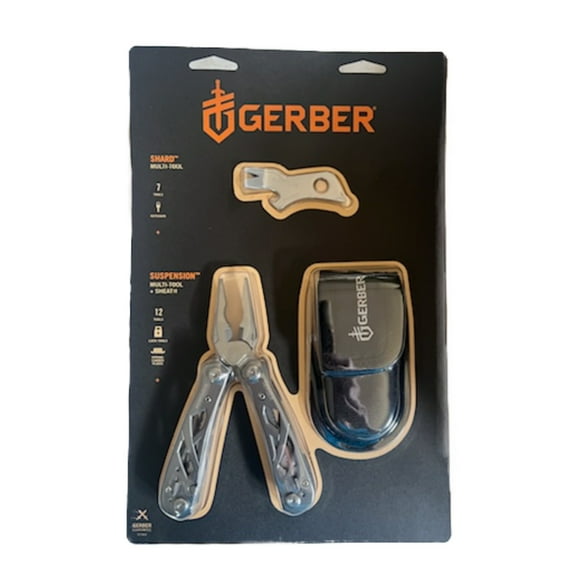 Gerber Gear Suspension Multi-Tool with Sheath, 12 Tools in 1, Spring Loaded