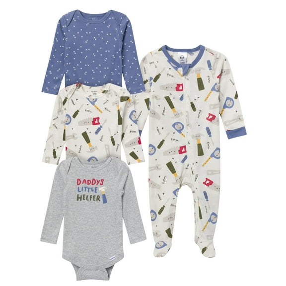 Gerber Gender Neutral 4-Piece Gift Set, Sizes Newborn - 6/9 Months