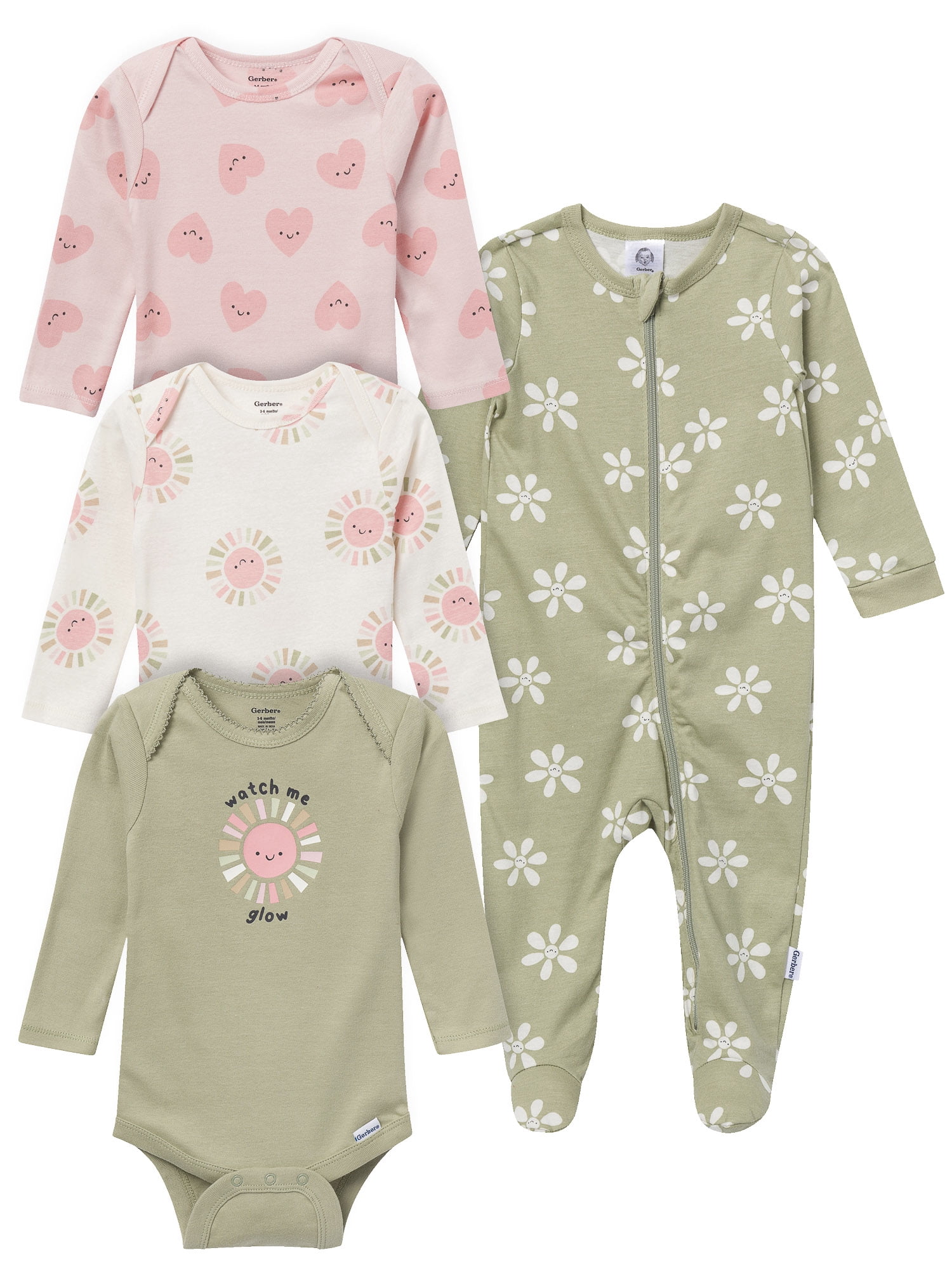 Gerber Gender Neutral 4-Piece Gift Set, Sizes Newborn - 6/9 Months