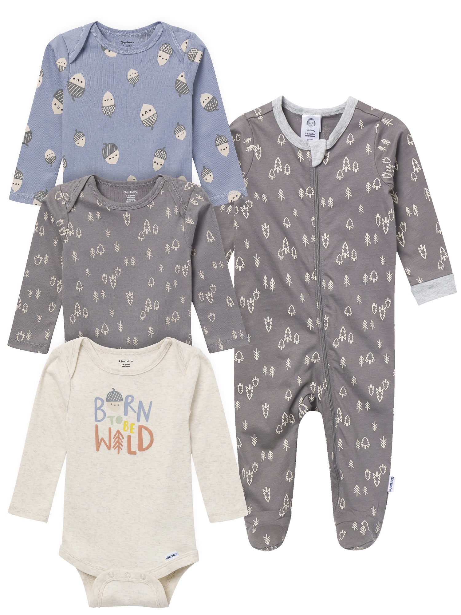 Gerber Gender Neutral 4-Piece Gift Set, Sizes Newborn - 6/9 Months