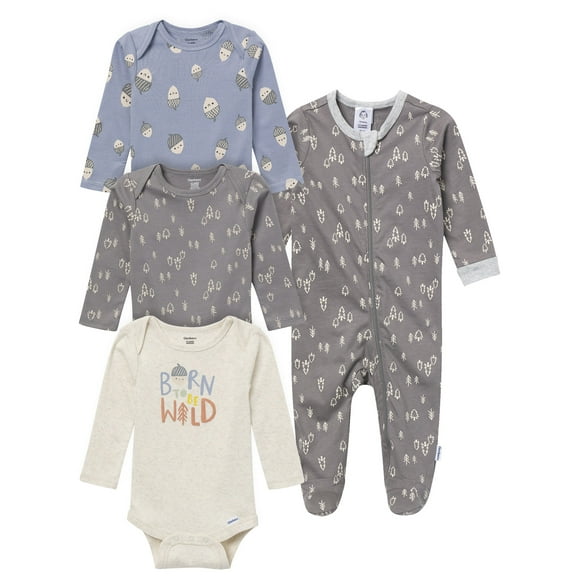 Gerber Gender Neutral 4-Piece Gift Set, Sizes Newborn - 6/9 Months