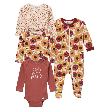 Gerber Gender Neutral 4-Piece Gift Set, Sizes Newborn - 6/9 Months