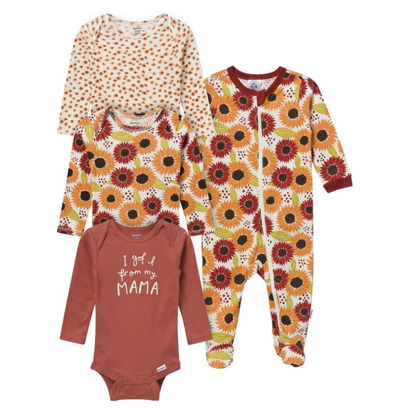 Gerber Gender Neutral 4-Piece Gift Set, Sizes Newborn - 6/9 Months