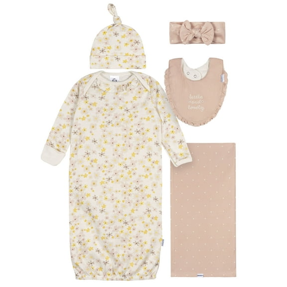 Gerber Gender Neutral 5-Piece Gift Set, Size 0-6 Months