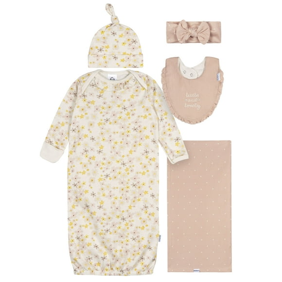 Gerber Gender Neutral 5-Piece Gift Set, Size 0-6 Months