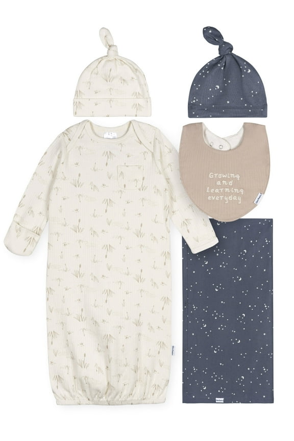 Baby Gender Neutral 5-Piece Gift Set, Size 0-6 Months