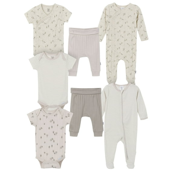 Gerber Gender Neutral 7-Piece Outfit Set, Sizes 0/3 Months - 6/9 Months