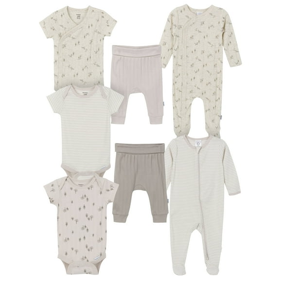 Gerber Gender Neutral 7-Piece Outfit Set, Sizes 0/3 Months - 6/9 Months