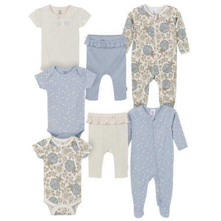 Gerber Gender Neutral 7-Piece Outfit Set, Sizes 0/3 Months - 6/9 Months