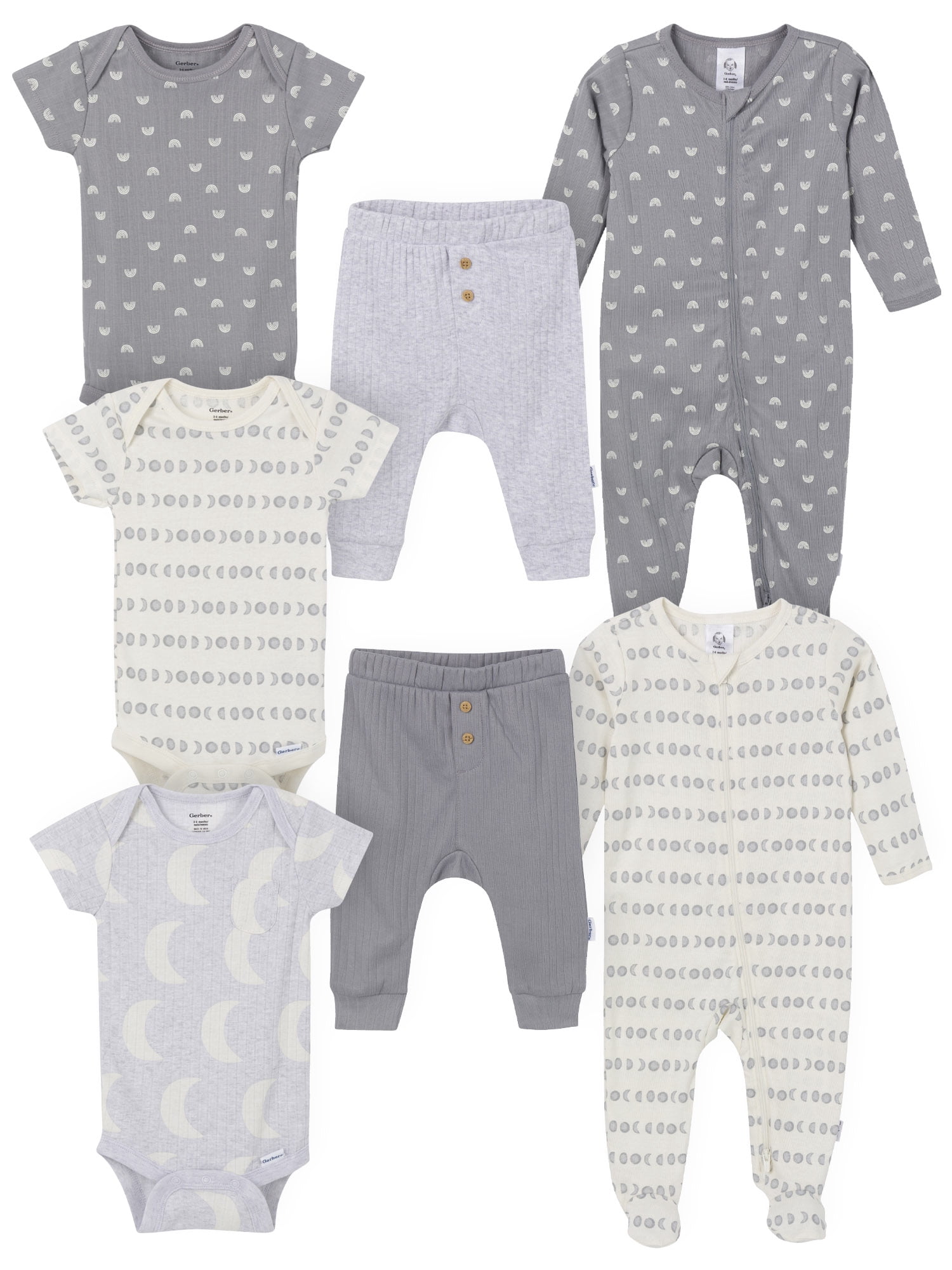 Gerber Gender Neutral 7-Piece Outfit Set, Sizes 0/3 Months - 6/9 Months