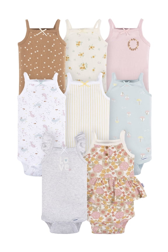 Gender Neutral 8-Pack Bodysuits, Sizes Newborn - 24 Months