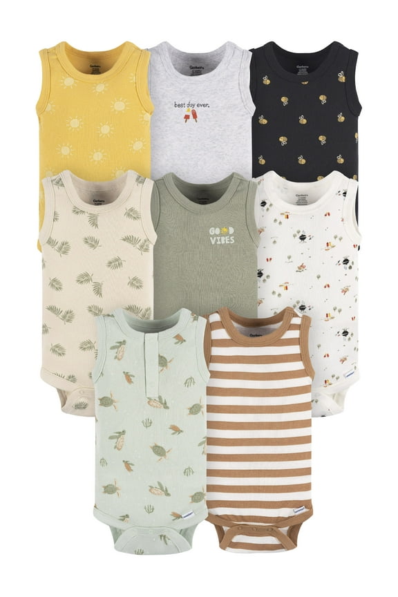 Gender Neutral 8-Pack Bodysuits, Sizes Newborn - 24 Months