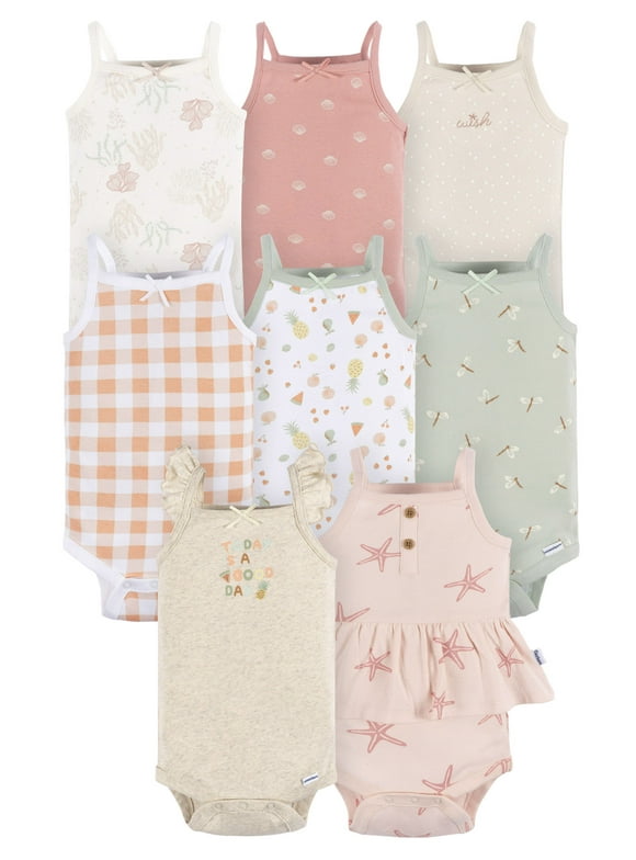 Gender Neutral 8-Pack Bodysuits, Sizes Newborn - 24 Months