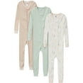 thumbnail image 1 of Gerber Gender Neutral Footles One-Piece Pajamas, 3-Pack, Sizes 0/3 Months - 5T, 1 of 8