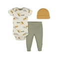 thumbnail image 1 of Gerber Gender Neutral Onesie, Pant and Cap Outfit Set, 3-Piece, Sizes 0/3 Months - 12 Months, 1 of 6