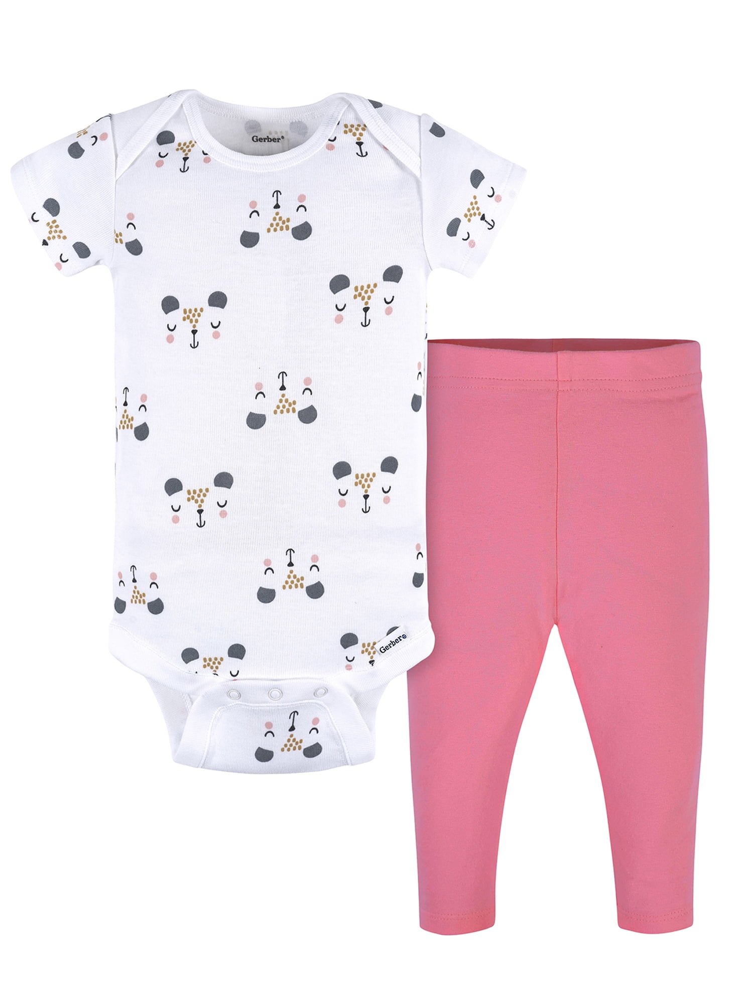 Gerber Gender Neutral Short Sleeve Onesie and Pant Outfit Set, 2-Piece, Sizes 0/3 Months - 12 Months