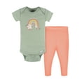 thumbnail image 1 of Gerber Gender Neutral Short Sleeve Onesie and Pant Outfit Set, 2-Piece, Sizes 0/3 Months - 12 Months, 1 of 6