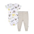 thumbnail image 1 of Gerber Gender Neutral Short Sleeve Onesie and Pant Outfit Set, 2-Piece, Sizes 0/3 Months - 12 Months, 1 of 6