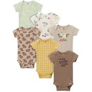 Gerber Gender Neutral Short Sleeve Onesies, 6-Pack, Sizes Newborn - 18 Months