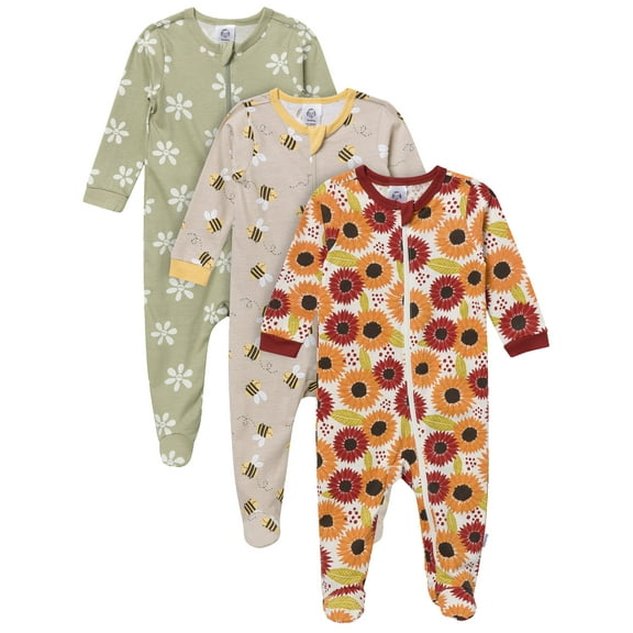 Gerber Gender Neutral Sleep ´N Play Footed Pajama, 3-Pack, Sizes Newborn - 6/9 Months