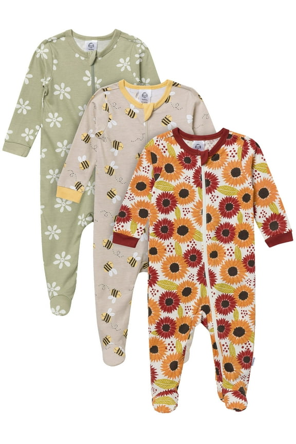 Gender Neutral Sleep ´N Play Footed Pajama, 3-Pack, Sizes Newborn - 6/9 Months