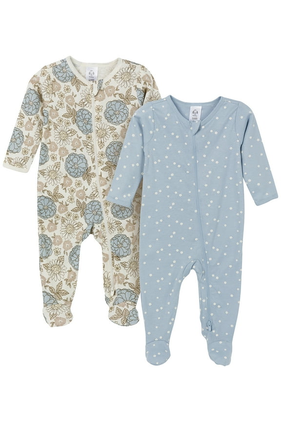 Gender Neutral Sleep ´N Play Footed Pajamas, 2-Pack, Sizes Preemie - 6/9 Months