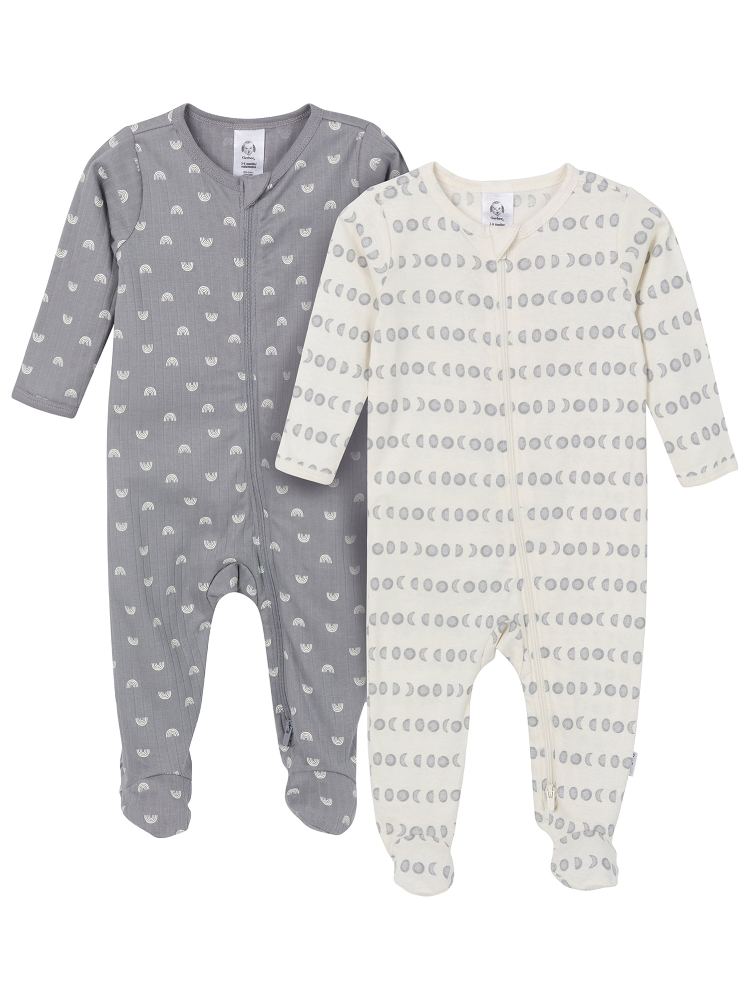 Gerber Gender Neutral Sleep ´N Play Footed Pajamas, 2-Pack, Sizes Preemie - 6/9 Months