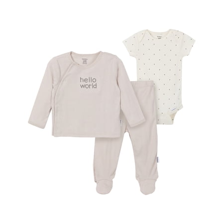 Gerber Baby Gender Neutral Take Me Home Outfit Set, 3-Piece, Sizes Newborn - 6/9 Months