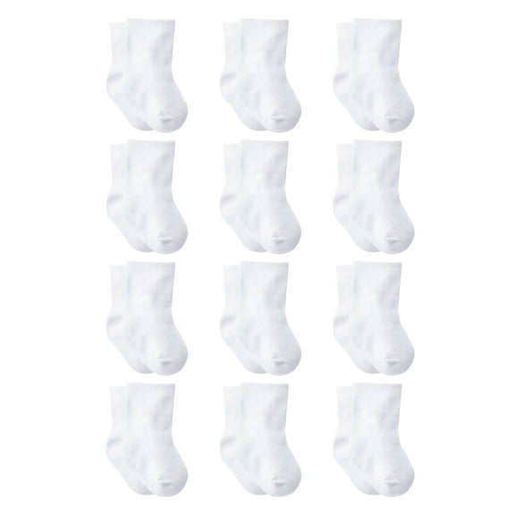 Gerber Gender Neutral Unisex Wiggle-Prof Jersey Crew Socks, 12-Pack, Sizes 0/6 Months - 6/12 Months