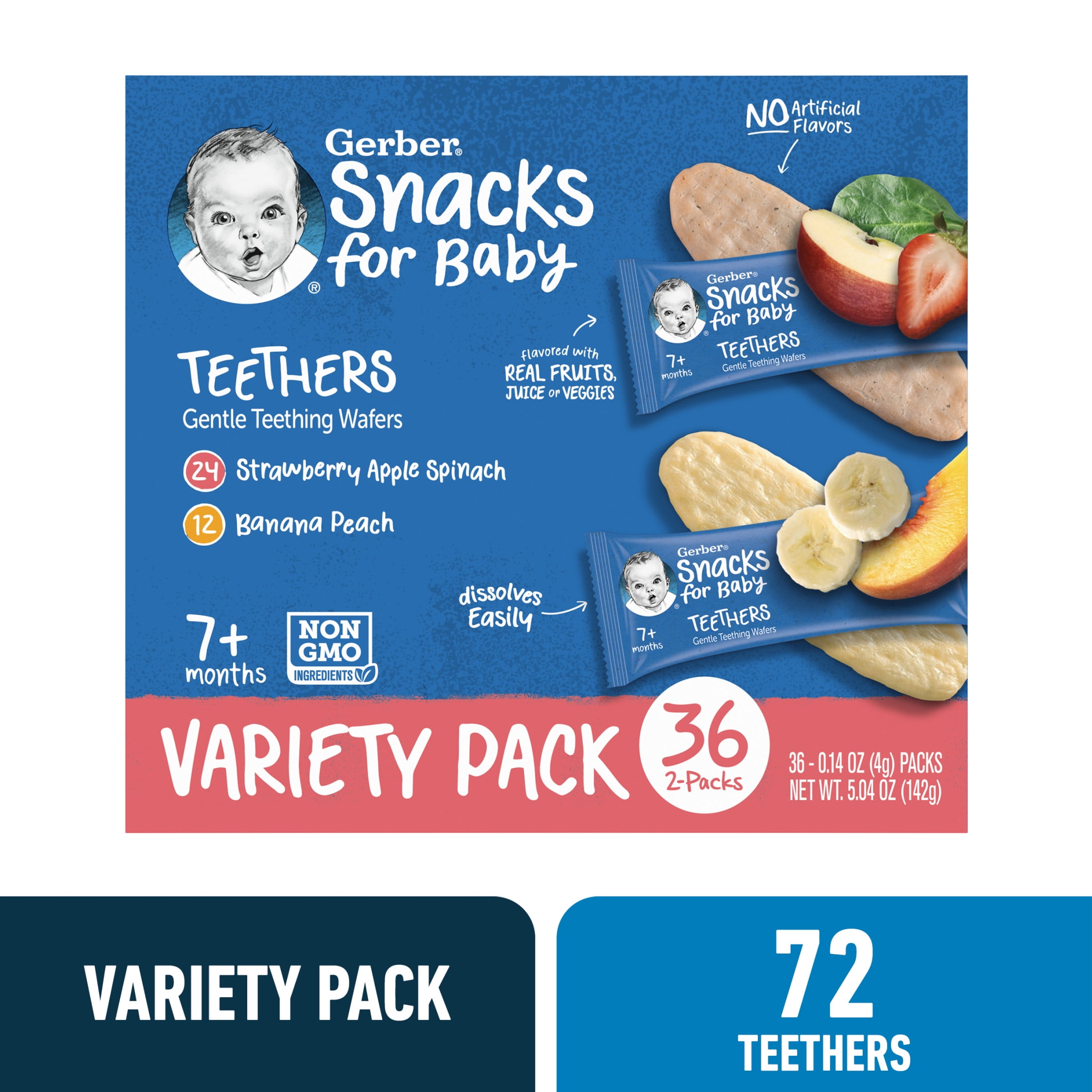 Gerber Variety Pack Teethers Wafers Baby Snacks 5.04 oz