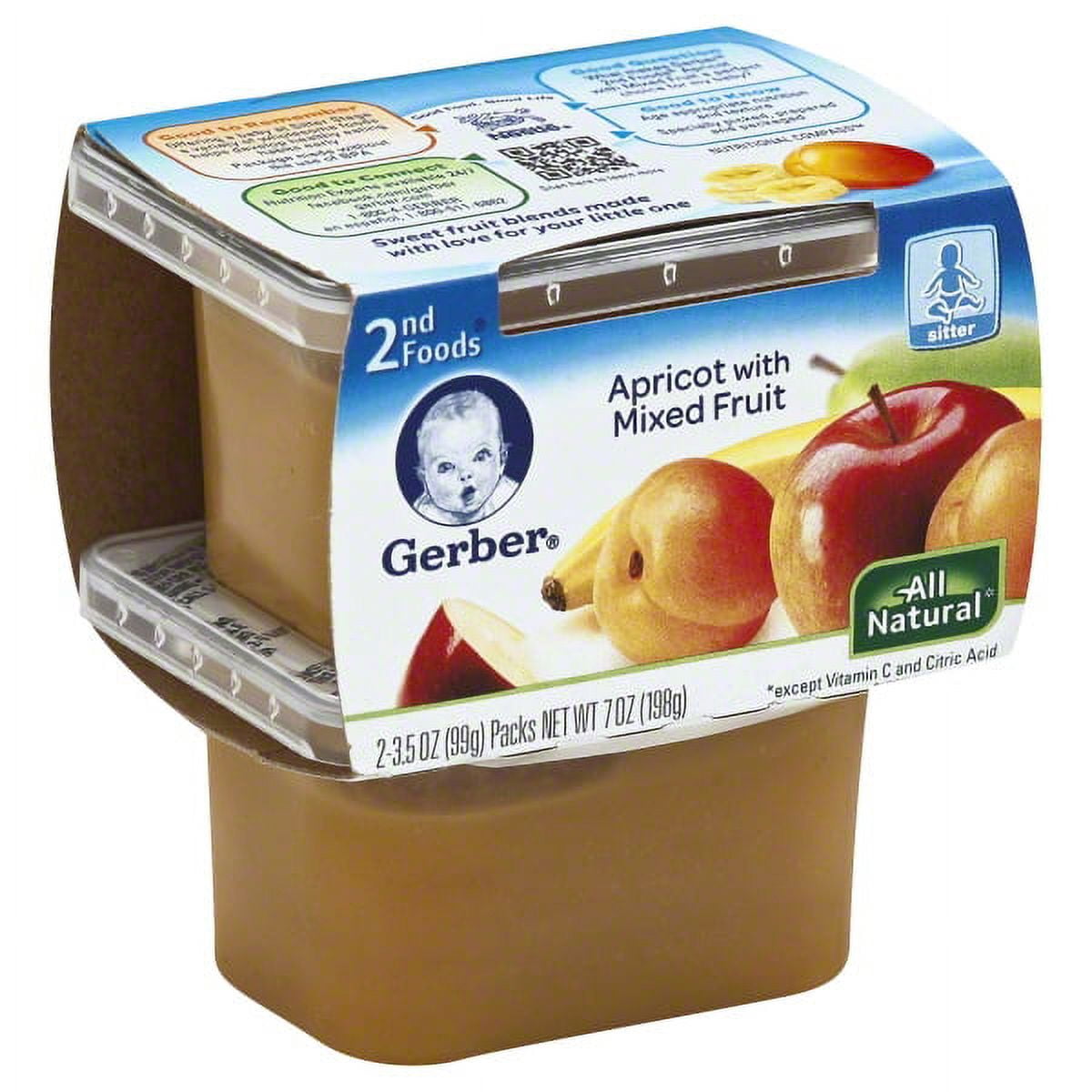 Gerber Gerber 2nd Foods Apricot with Mixed Fruit, 2 ea