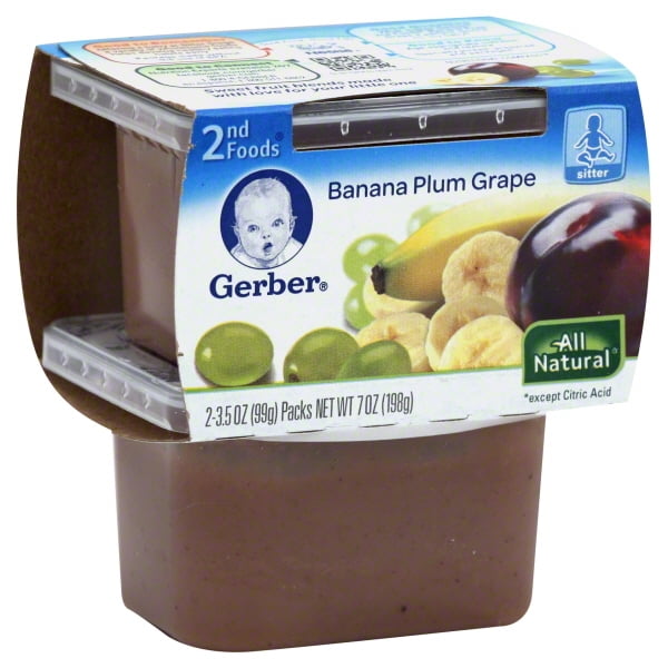 Gerber Gerber 2nd Foods Banana Plum Grape, 2 ea