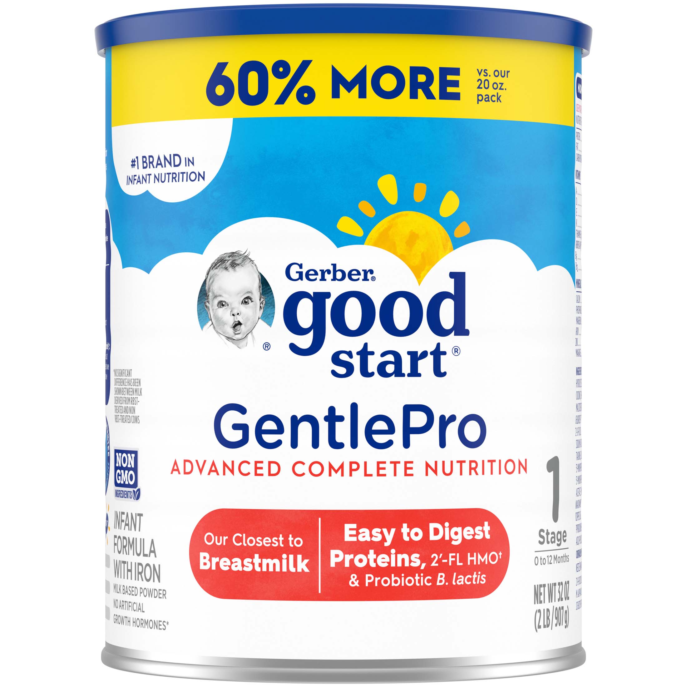 Gerber Good Start, Baby Formula Powder, GentlePro, Stage 1, 32 Ounce - image 1 of 12
