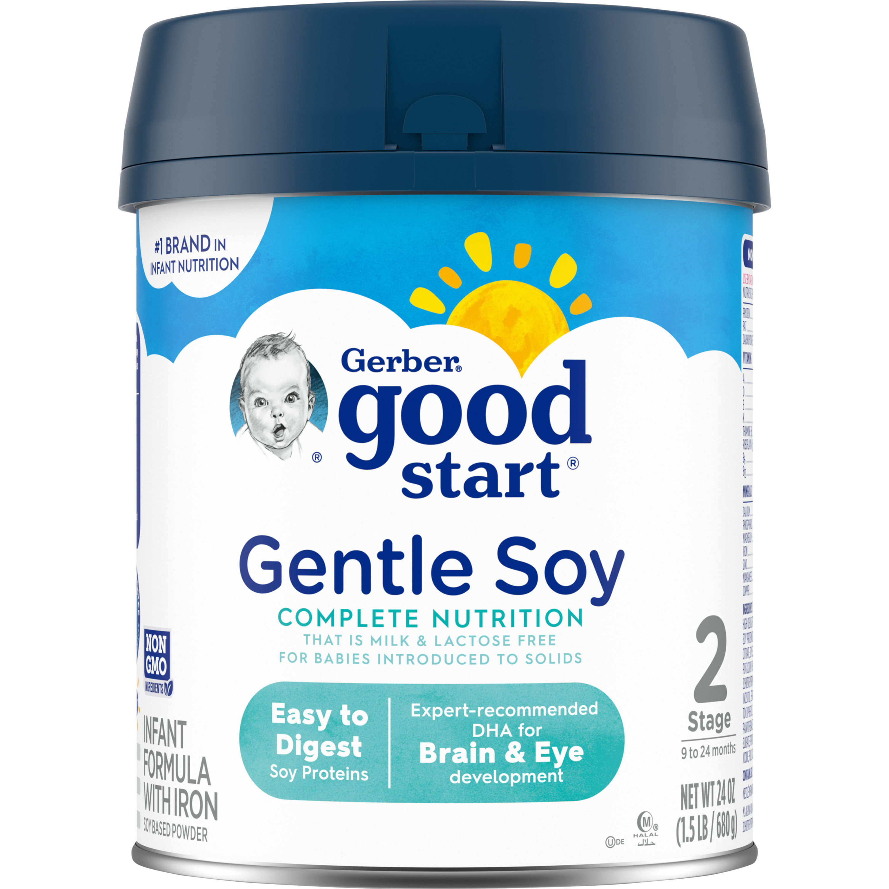 Gerber Good Start Gentle Soy Powder Infant and Toddler Formula, 24 oz Canister - image 1 of 8
