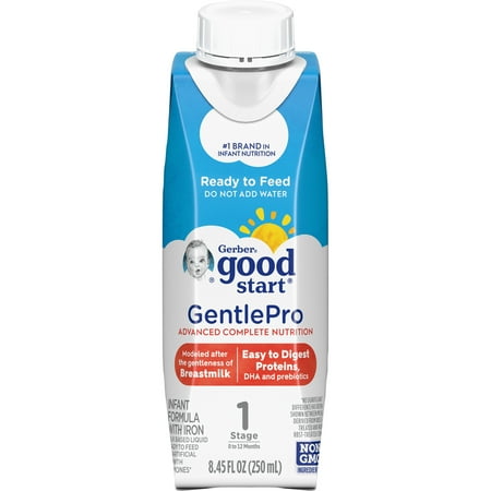 Gerber Good Start GentlePro Non-GMO Liquid Baby Formula, 8.45 fl oz Bottle (16 Pack)