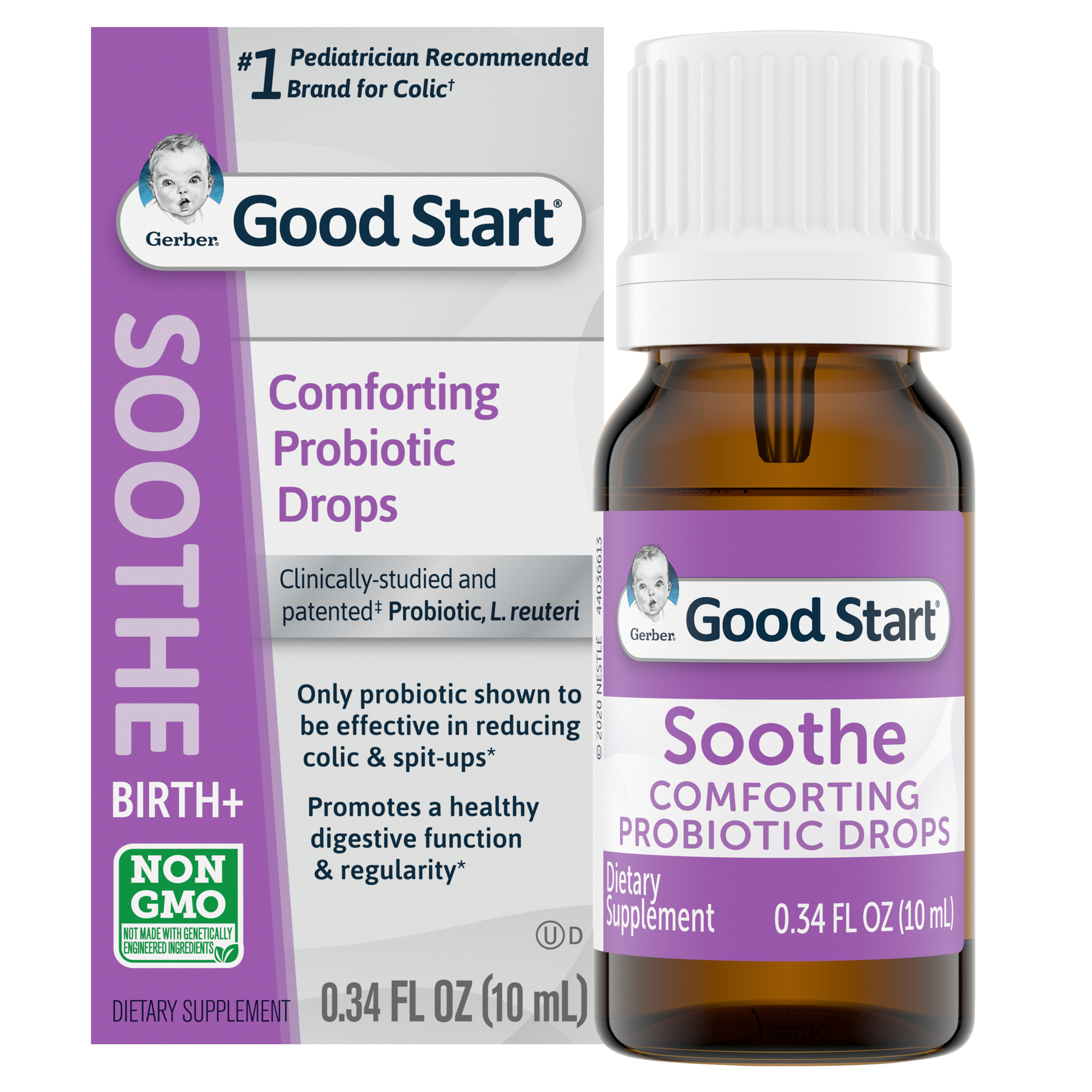 Gerber Good Start Soothe Comforting Baby Probiotic Drops for Dietary Supplement, 0.34 fl. oz. Bottle - image 1 of 8